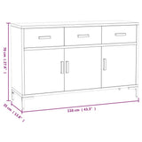 NNEVL Sideboard Black 110x35x70 cm Solid Recycled Pinewood