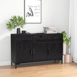 NNEVL Sideboard Black 110x35x70 cm Solid Recycled Pinewood