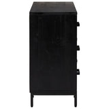 NNEVL Chest of Drawers Black 75x35x70 cm Solid Pinewood