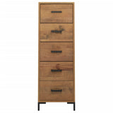 NNEVL Chest of Drawers 42x35x110 cm Solid Recycled Pinewood