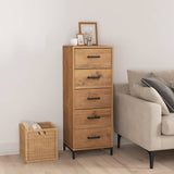 NNEVL Chest of Drawers 42x35x110 cm Solid Recycled Pinewood