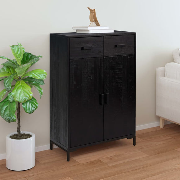 NNEVL Shoe Rack Black 75x40x110 cm Solid Pinewood