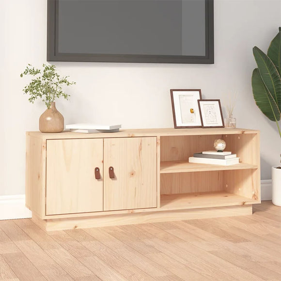 NNEVL TV Cabinet 105x34x40 cm Solid Wood Pine