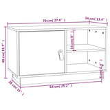 NNEVL TV Cabinet 70x34x40 cm Solid Wood Pine