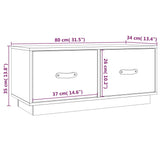 NNEVL TV Cabinet 80x34x35 cm Solid Wood Pine
