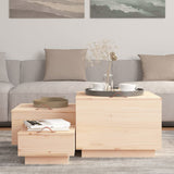 NNEVL Storage Boxes with Lids 3 pcs Solid Wood Pine