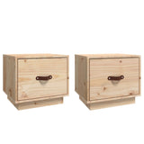 NNEVL Bedside Cabinets 2 pcs 40x34x35 cm Solid Wood Pine