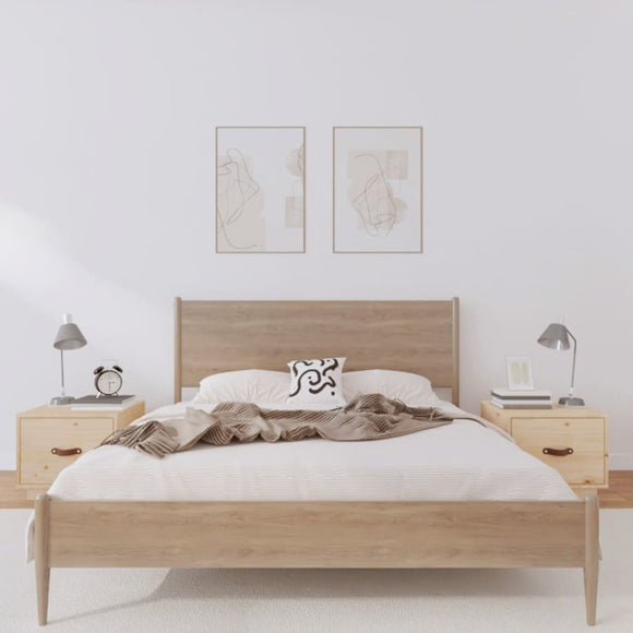 NNEVL Bedside Cabinets 2 pcs 40x34x35 cm Solid Wood Pine