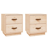 NNEVL Bedside Cabinets 2 pcs 40x34x45 cm Solid Wood Pine