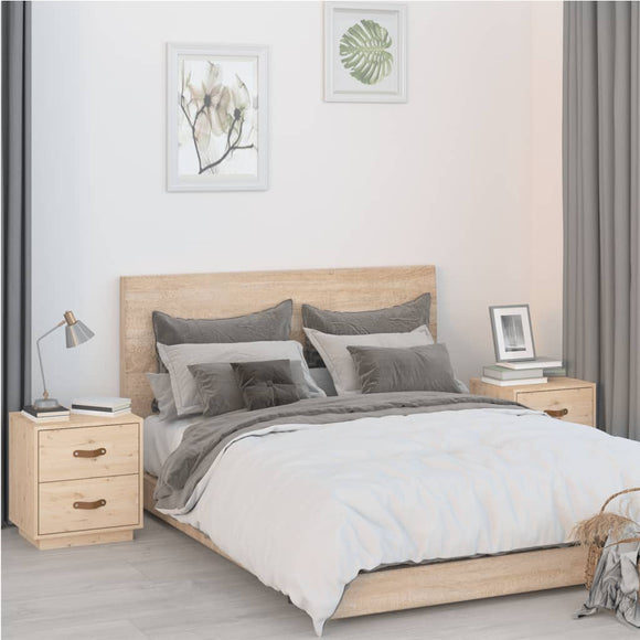 NNEVL Bedside Cabinets 2 pcs 40x34x45 cm Solid Wood Pine