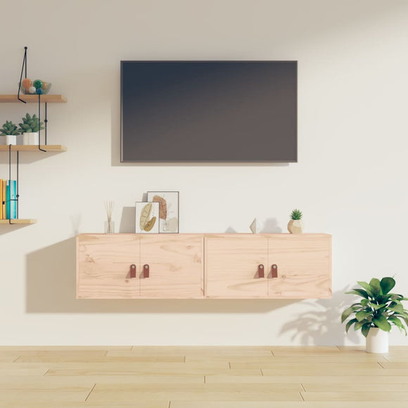 NNEVL Wall Cabinets 2 pcs 60x30x30 cm Solid Wood Pine