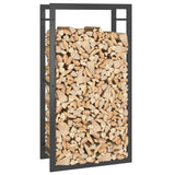NNEVL Firewood Rack Matt Black 50x28x94 cm Steel
