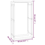 NNEVL Firewood Rack Matt Black 50x28x94 cm Steel