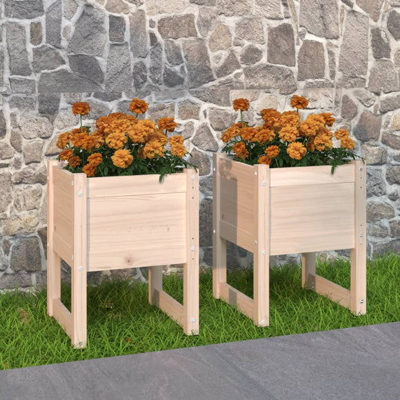 NNEVL Planters 2 pcs 40x40x52.5 cm Solid Wood Pine