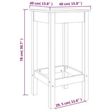 NNEVL Bar Chairs 2 pcs 40x40x78 cm Solid Wood Pine