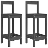 NNEVL Bar Chairs 2 pcs Grey 40x41.5x112 cm Solid Wood Pine