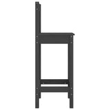 NNEVL Bar Chairs 2 pcs Grey 40x41.5x112 cm Solid Wood Pine