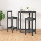 NNEVL Bar Chairs 2 pcs Grey 40x41.5x112 cm Solid Wood Pine