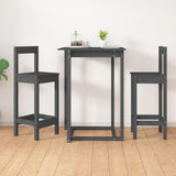 NNEVL Bar Chairs 2 pcs Grey 40x41.5x112 cm Solid Wood Pine