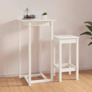 NNEVL Bar Table White 60x60x110 cm Solid Wood Pine