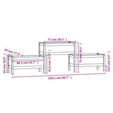 NNEVL Planter 245.5x44x75 cm Solid Wood Pine