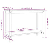 NNEVL Console Table 110x40x80 cm Solid Wood Pine