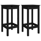 NNEVL 3 Piece Bar Set Black Solid Wood Pine