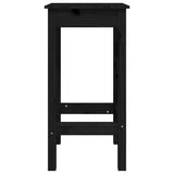 NNEVL 3 Piece Bar Set Black Solid Wood Pine