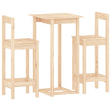 NNEVL 3 Piece Bar Set Solid Wood Pine