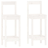 NNEVL 3 Piece Bar Set White Solid Wood Pine