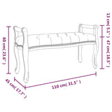 NNEVL Bench Dark Grey 110x45x60 cm Fabric
