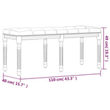NNEVL Bench Dark Grey 110x40x49 cm Velvet