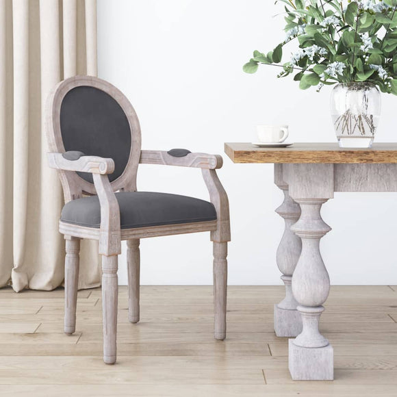 NNEVL Dining Chair Dark Grey 54x56x96.5 cm Velvet