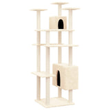 NNEVL Cat Tree with Sisal Scratching Posts Cream 162 cm