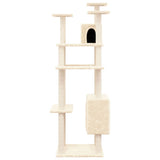 NNEVL Cat Tree with Sisal Scratching Posts Cream 162 cm