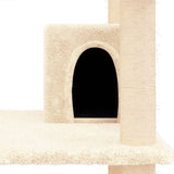 NNEVL Cat Tree with Sisal Scratching Posts Cream 162 cm