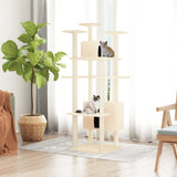 NNEVL Cat Tree with Sisal Scratching Posts Cream 162 cm