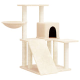 NNEVL Cat Tree with Sisal Scratching Posts Cream 82 cm