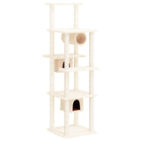 NNEVL Cat Tree with Sisal Scratching Posts Cream 169 cm