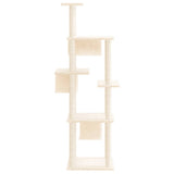 NNEVL Cat Tree with Sisal Scratching Posts Cream 169 cm