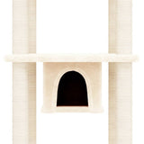 NNEVL Cat Tree with Sisal Scratching Posts Cream 169 cm