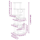 NNEVL Cat Tree with Sisal Scratching Posts Cream 169 cm