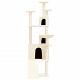 NNEVL Cat Tree with Sisal Scratching Posts Cream 175 cm
