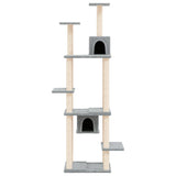 NNEVL Cat Tree with Sisal Scratching Posts Light Grey 176 cm