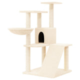 NNEVL Cat Tree with Sisal Scratching Posts Cream 94 cm