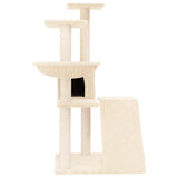 NNEVL Cat Tree with Sisal Scratching Posts Cream 94 cm