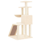 NNEVL Cat Tree with Sisal Scratching Posts Cream 94 cm
