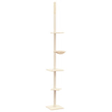 NNEVL Floor to Ceiling Cat Tree Cream 263.5-289.5 cm