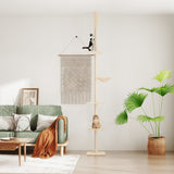 NNEVL Floor to Ceiling Cat Tree Cream 263.5-289.5 cm