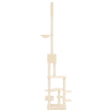 NNEVL Floor to Ceiling Cat Tree Cream 268.5-294.5 cm